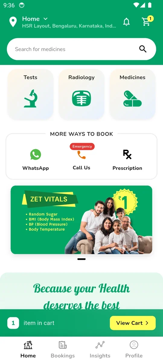 Zet Health App Home