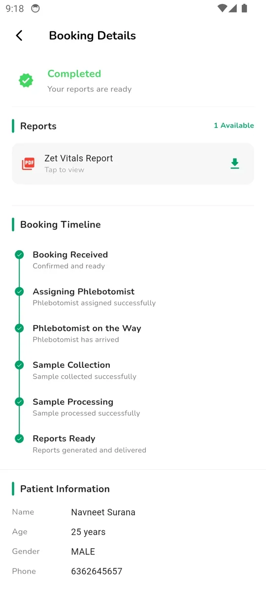 Zet Health Step 4 Reports Screen