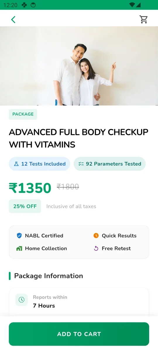 Zet Health Step 1 Details Screen
